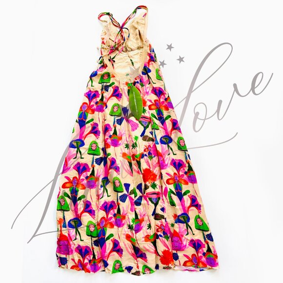 FARM RIO Fairies Sand Slip Midi Dress NWT - Picture 9 of 12